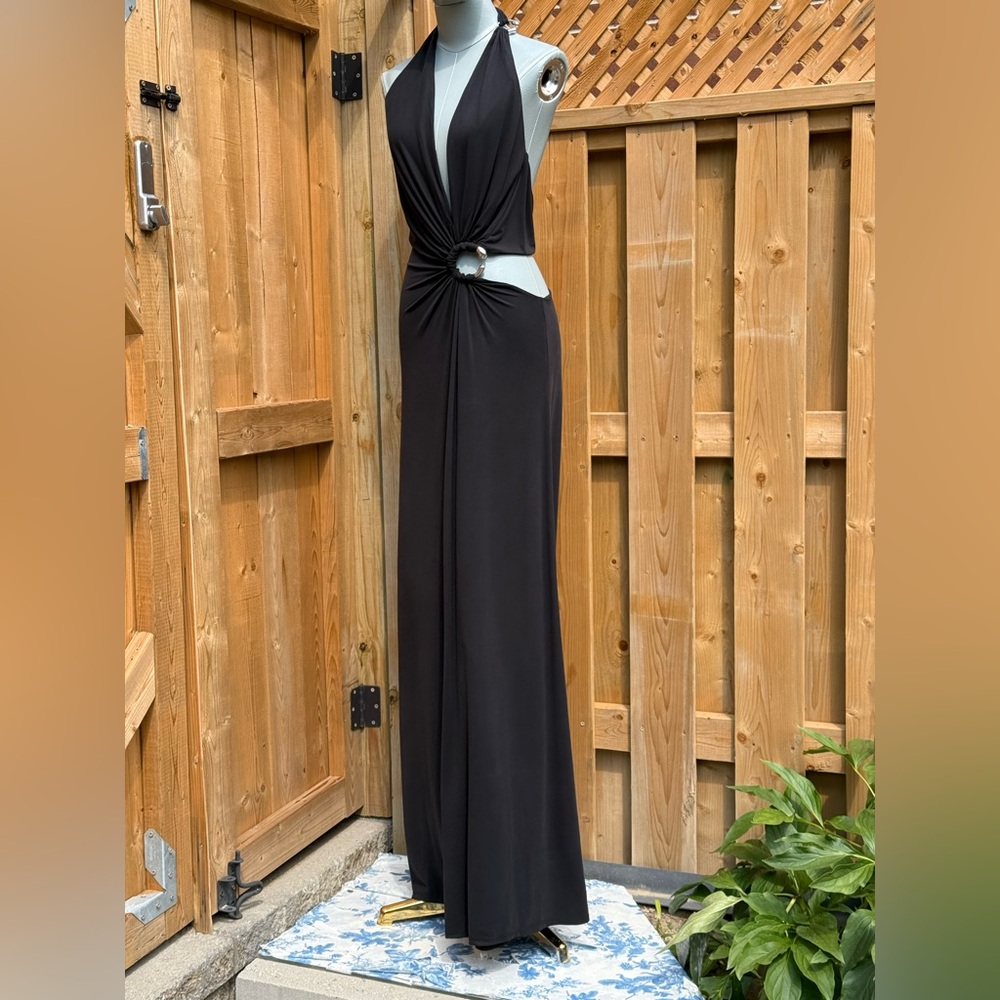 🆕 MISHA COLLECTION 🧿 NWOT The Devon Maxi Dress, Black Cupro-Jersey, Sz M US6 - Picture 11 of 16
